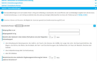 Vereinfachte Gesundheitsfragen Krankenhaus- u. OP-Versicherung