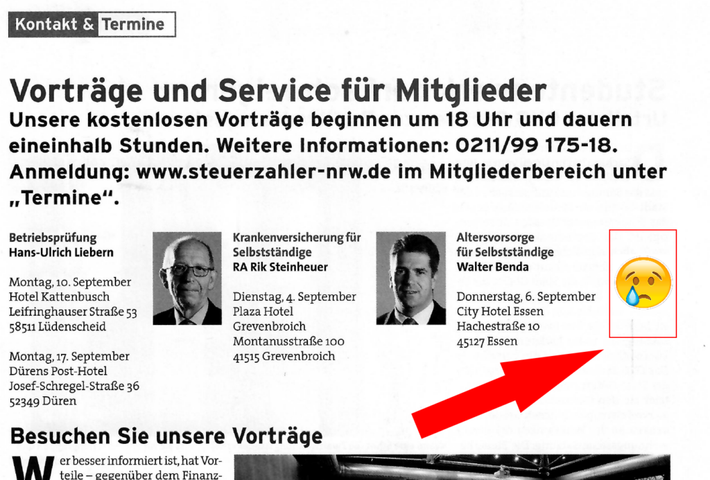 2018-07 Magazin Bund der Steuerzahler - Seminareinladung Walter Benda ohne Bild