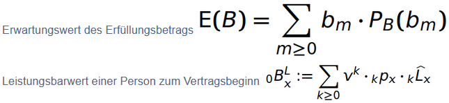 PKV-Kalkulation Erwartungsbarwert, Erfüllungsbetrag, Leistungsbarwert