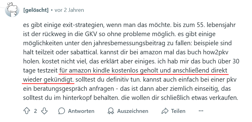 2025-09-15 Bewertung treuer HOW2PKV Kunden
